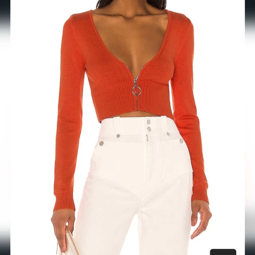 Caryn Zip Up Sweater in Apricot